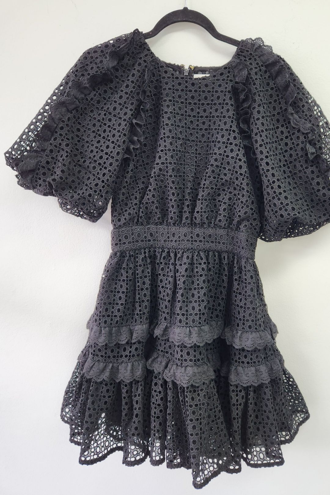AJE - Aveline Broderie Black Mini Dress