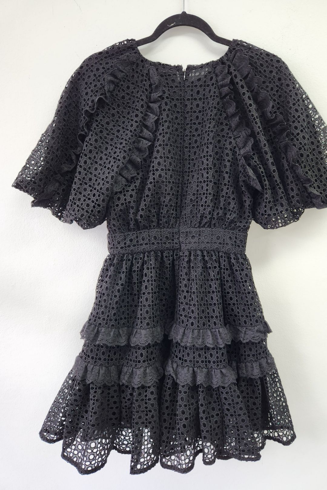 AJE - Aveline Broderie Black Mini Dress