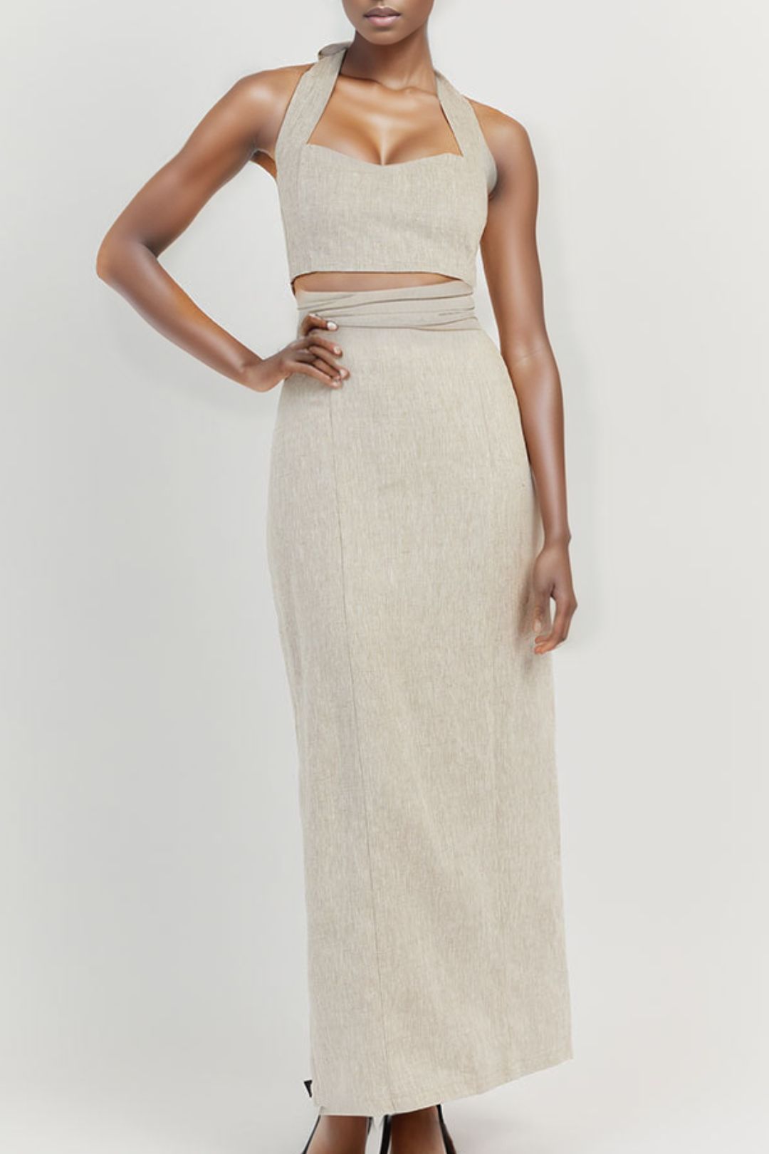 Dissh Natural Linen Long Skirt