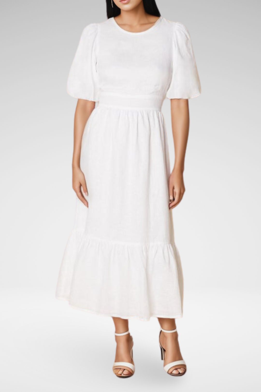 Faithfull Janielle Midi Dress Plain White