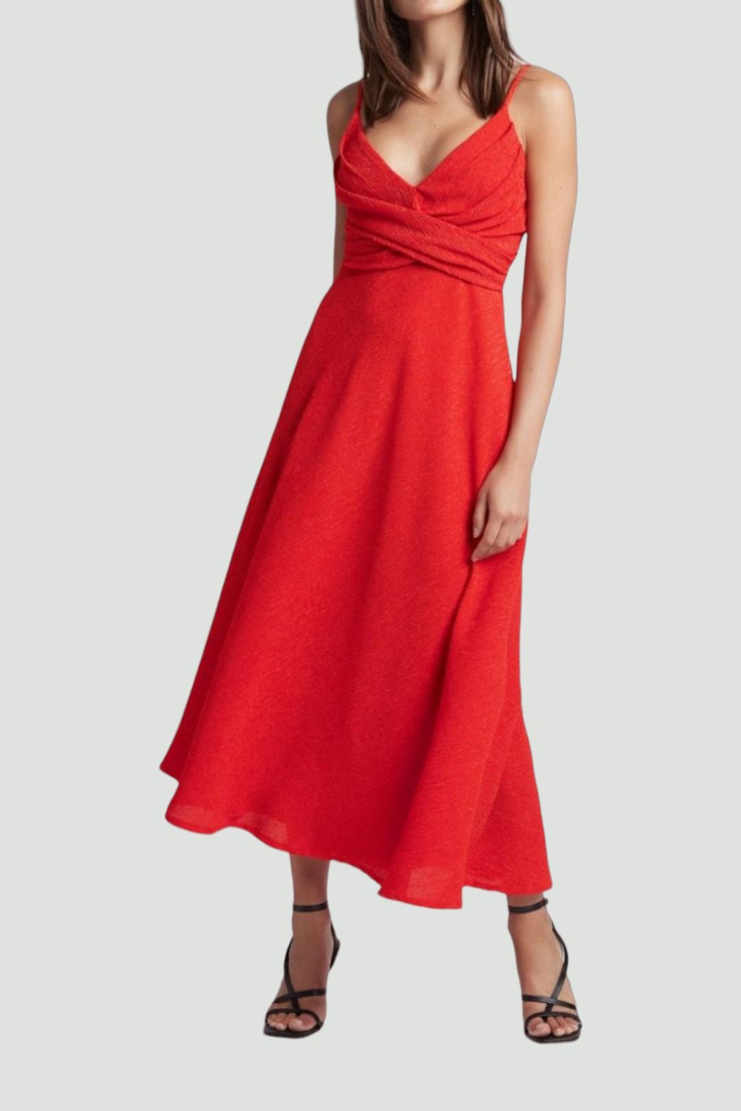 Sheike Manhattan Dress Cross Front Maxi Dress in Red 