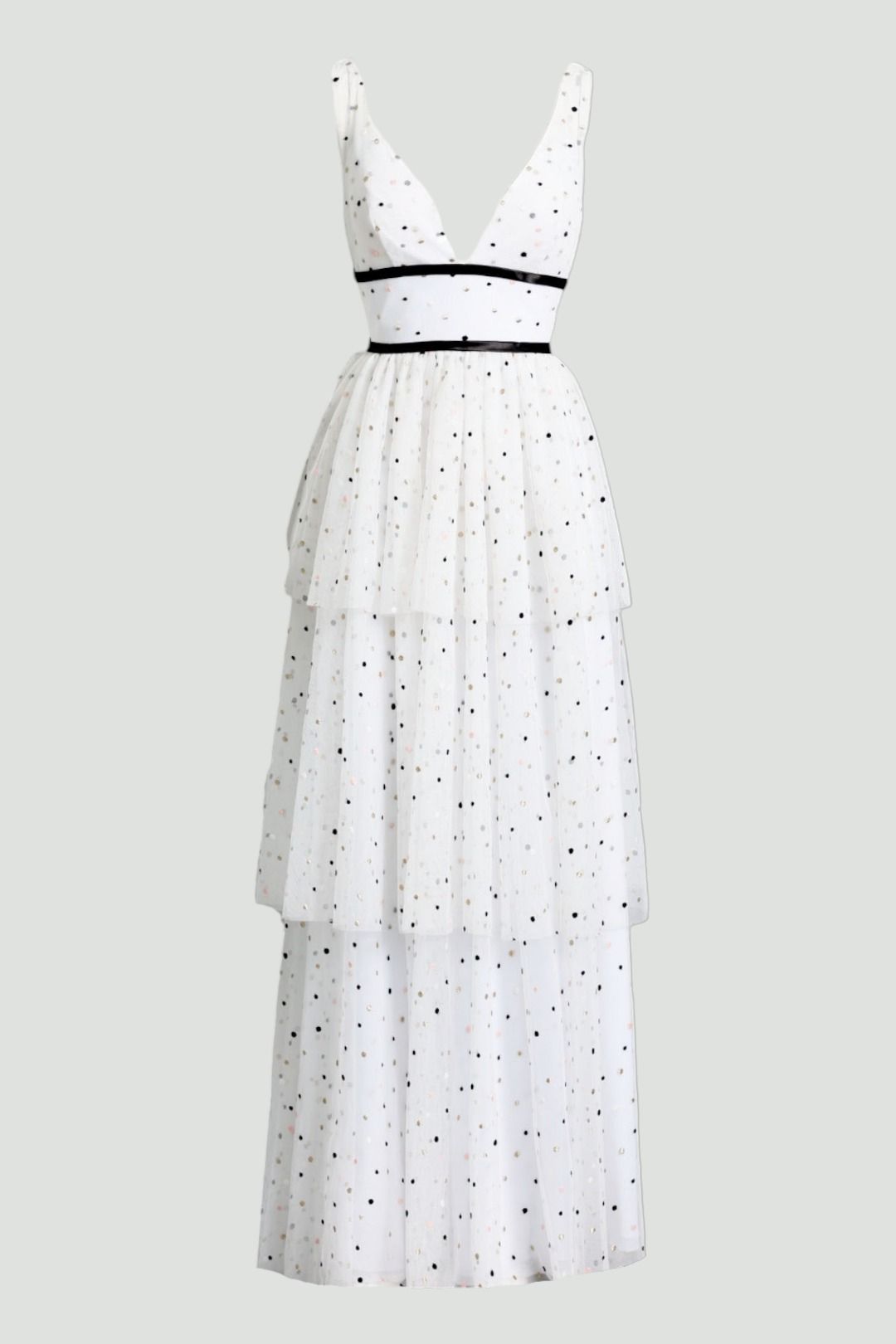 Embrace The Envious Polka Dot Layered V Neck Dress 