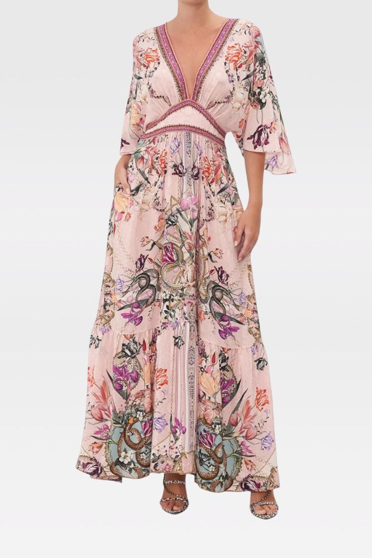 Mad As A Snake Waisted Dress With Hem Ruffle