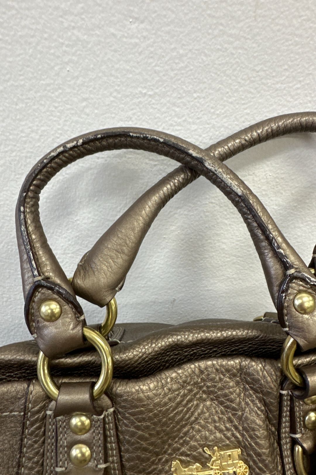 Coach Bronze Leather Crossbody Bag