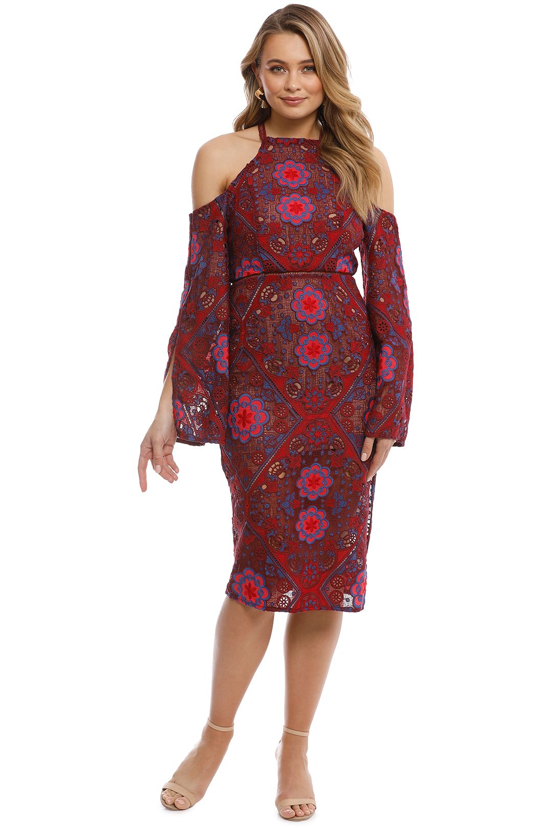 Elliatt - Renaissance Dress - Red Floral - Front