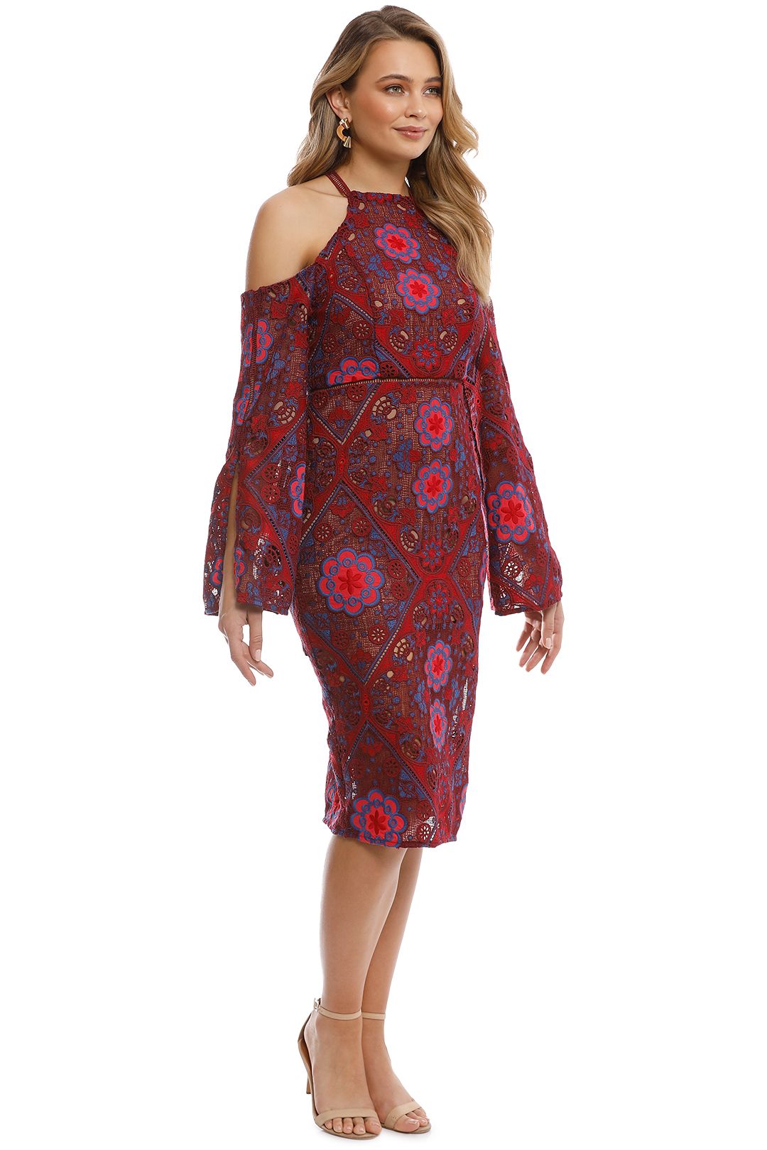 Elliatt - Renaissance Dress - Red Floral - Side