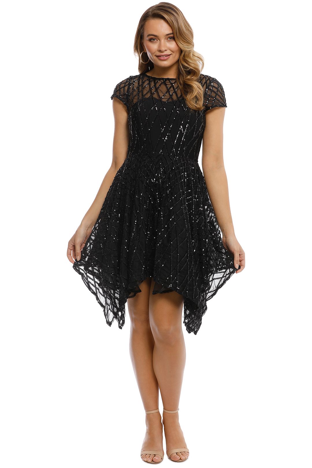 Grace and Hart - Shooting Stars Fit n Flare - Black - Front