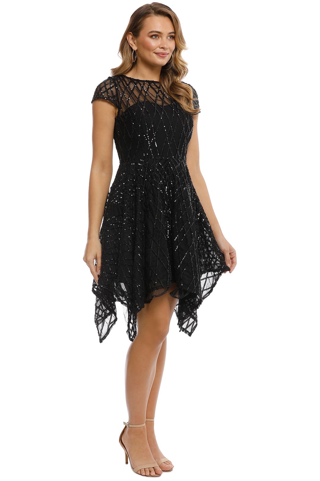 Grace and Hart - Shooting Stars Fit n Flare - Black - Side