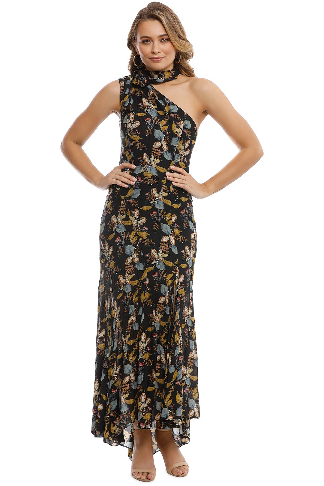 nicholas ava floral tie neck maxi