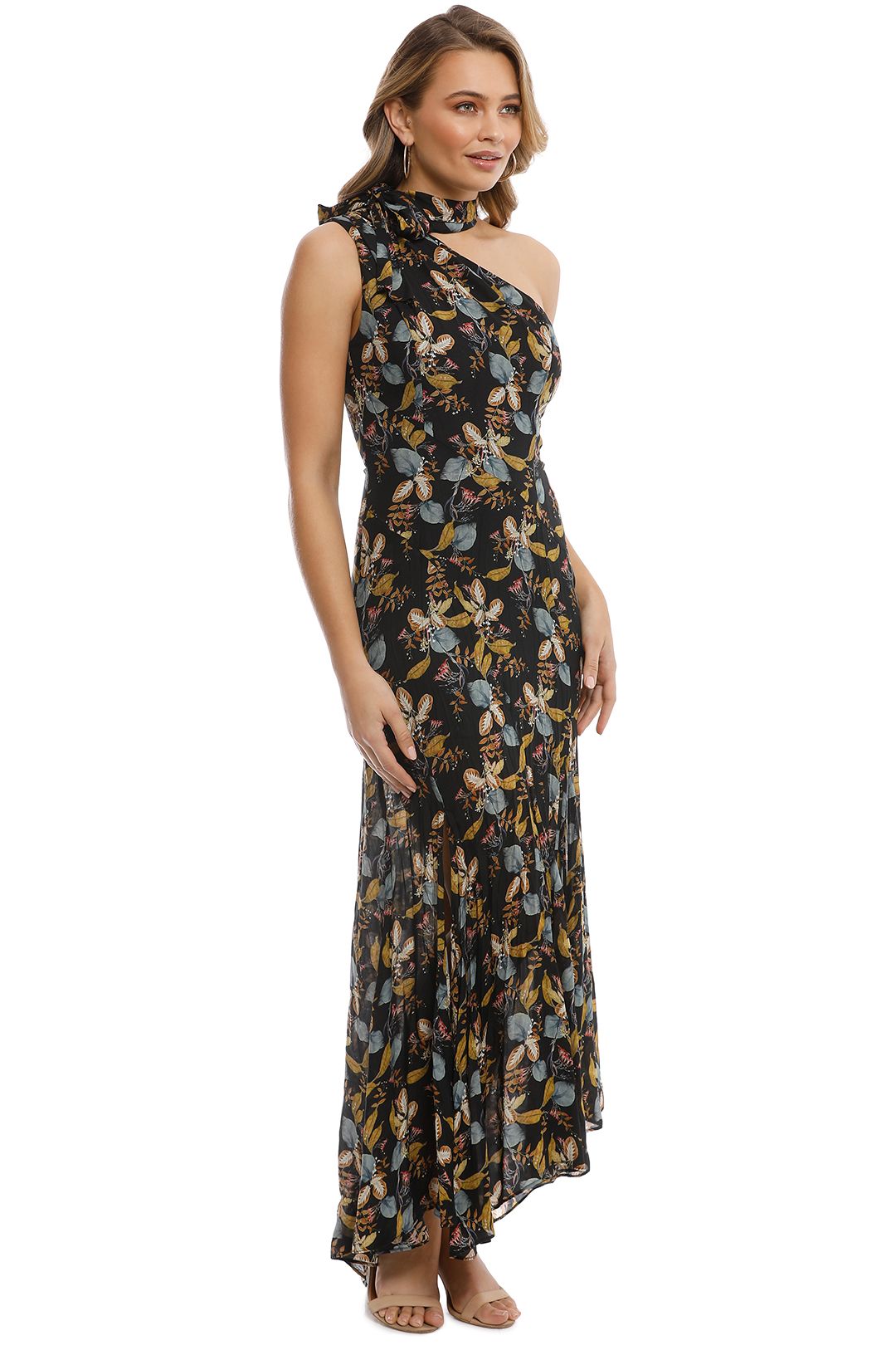 nicholas ava floral tie neck maxi