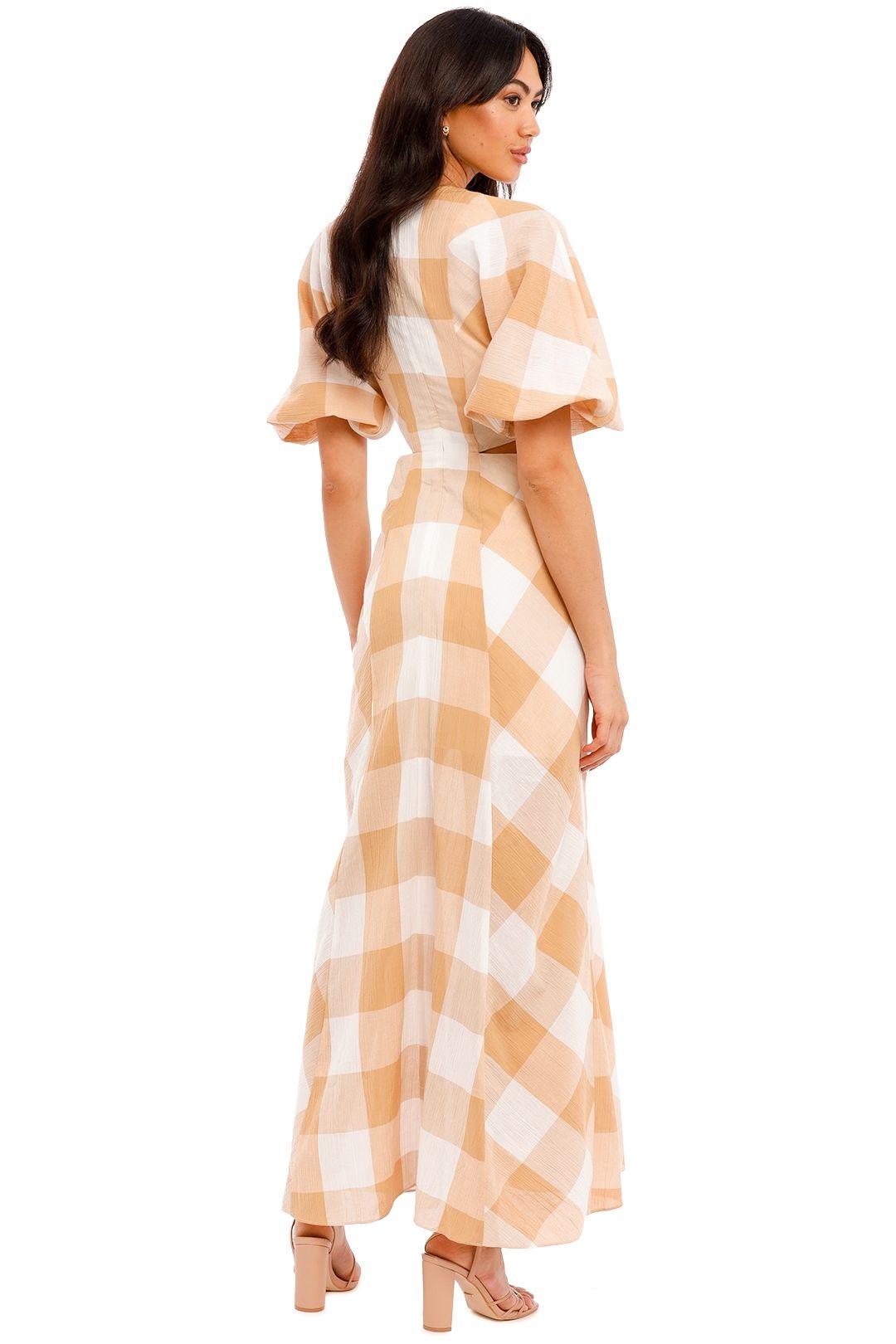 Significant Other Frida Dress in Caramel Check Beige