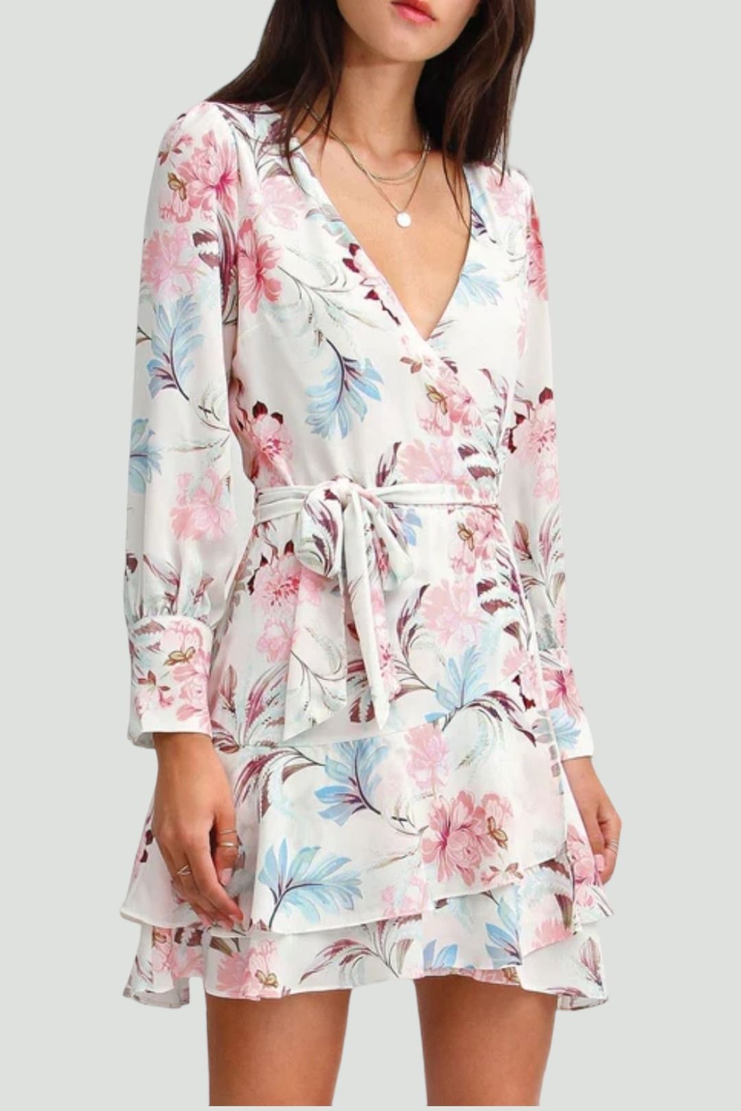 Belle And Bloom - A Night With You Mini Wrap Dress