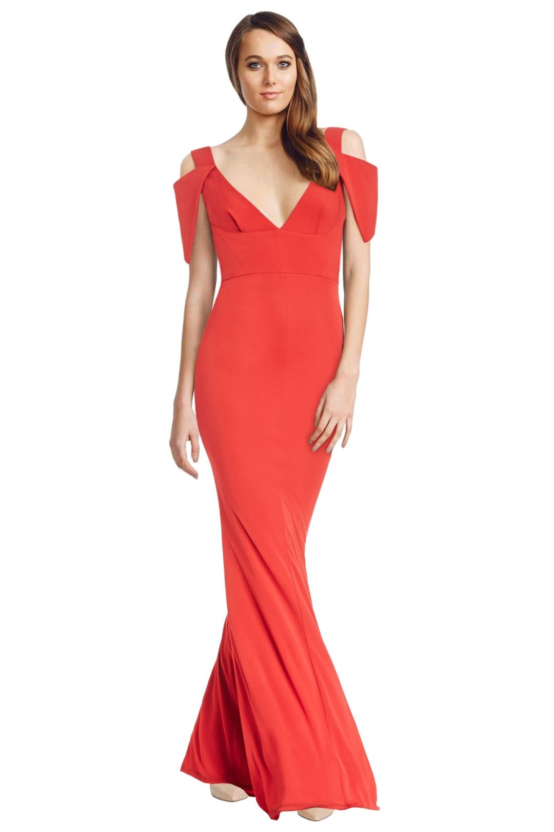 VNeck Gown by ABS by Allen Schwartz for Hire GlamCorner