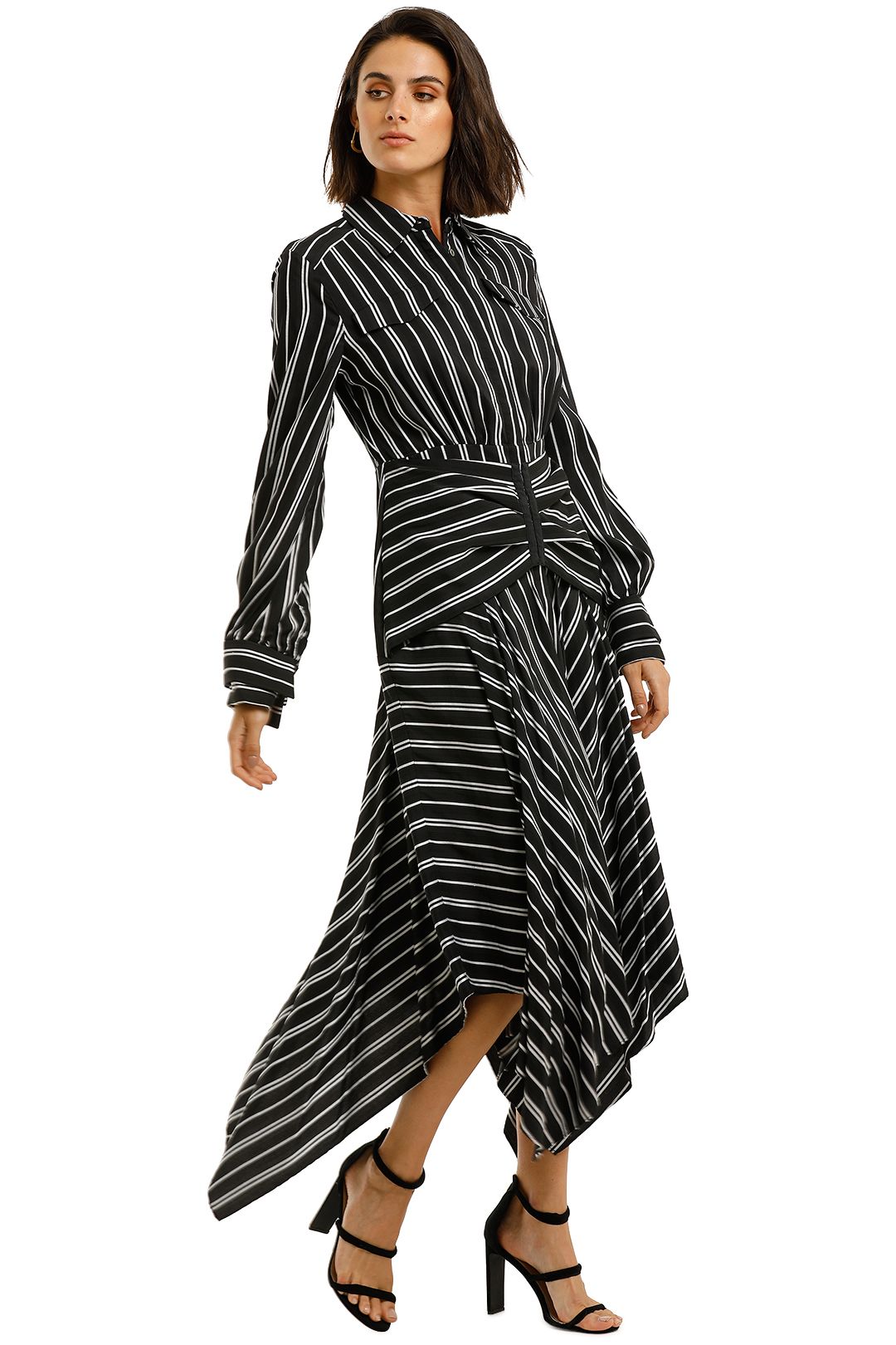 Cresler Dress in Navy Stripe by Acler for Hire | GlamCorner