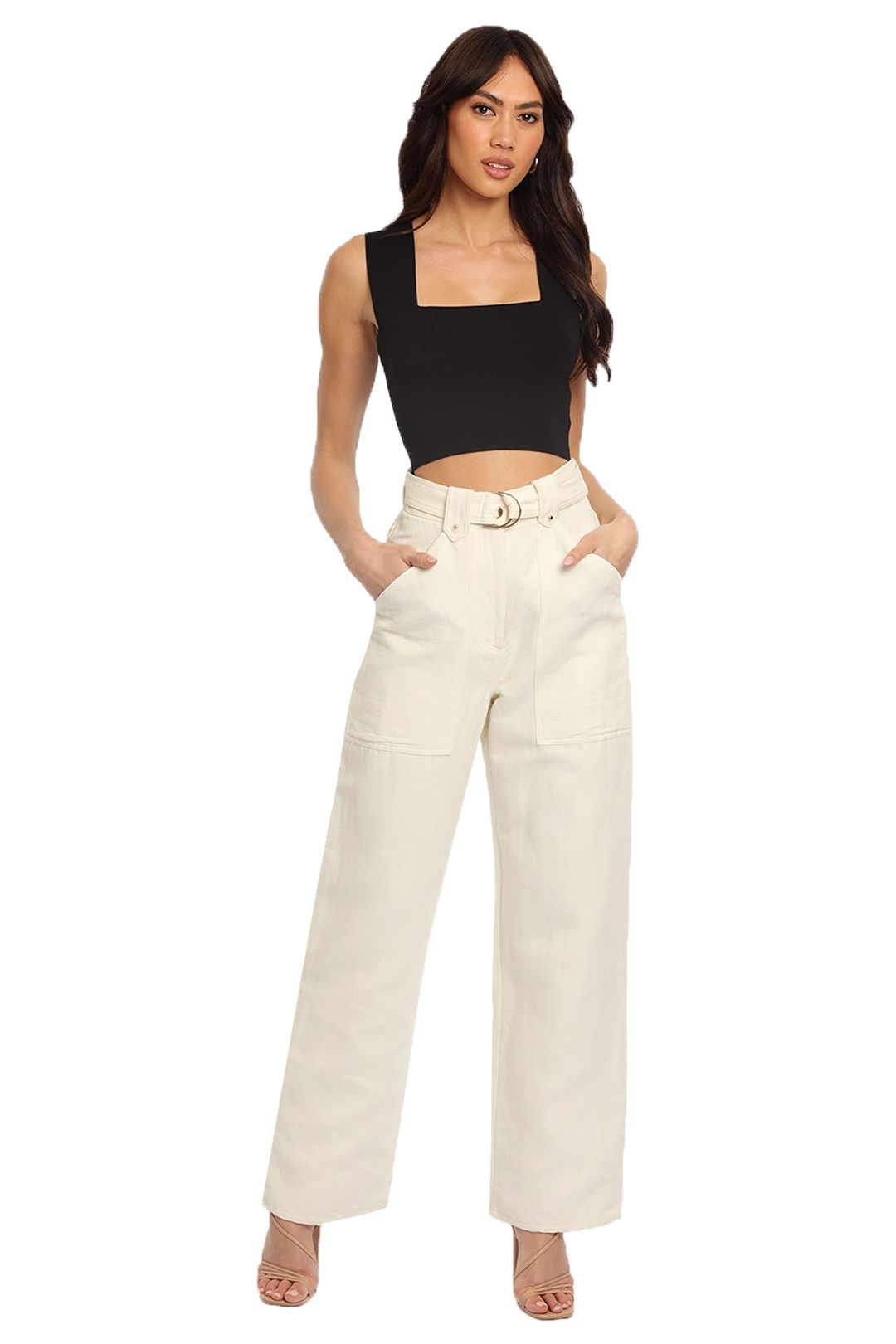 Acler Bancroft Pant white front 