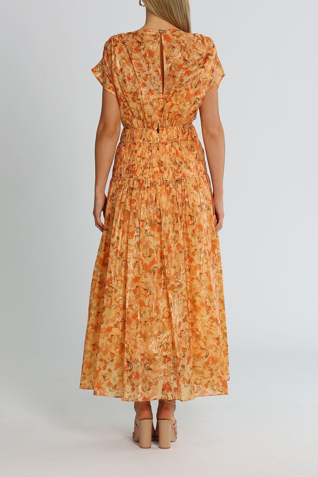 Hire Bicknell Dress in Peach Parfait Acler GlamCorner
