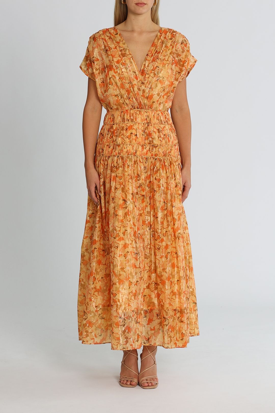Acler Bicknell Dress Peach Parfait Midi