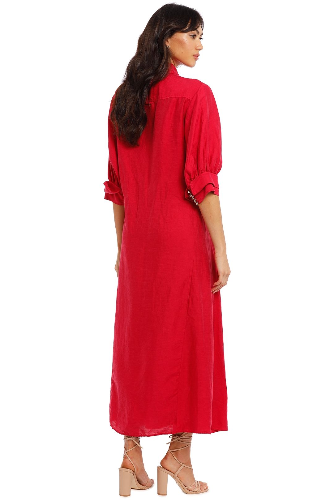 Acler Corte Dress Berry Short Sleeve