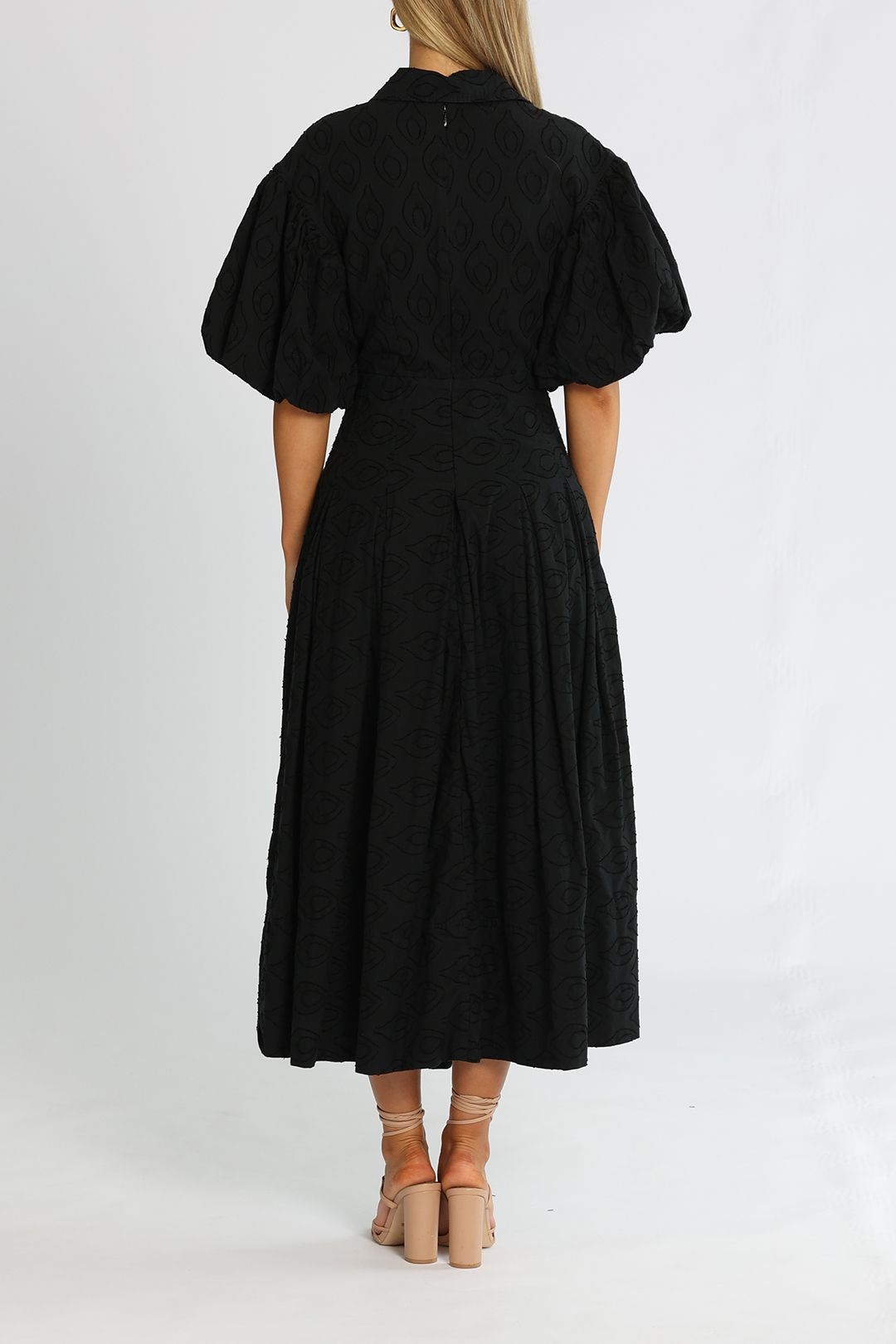 Acler Grange Dress Black Balloon Sleeves
