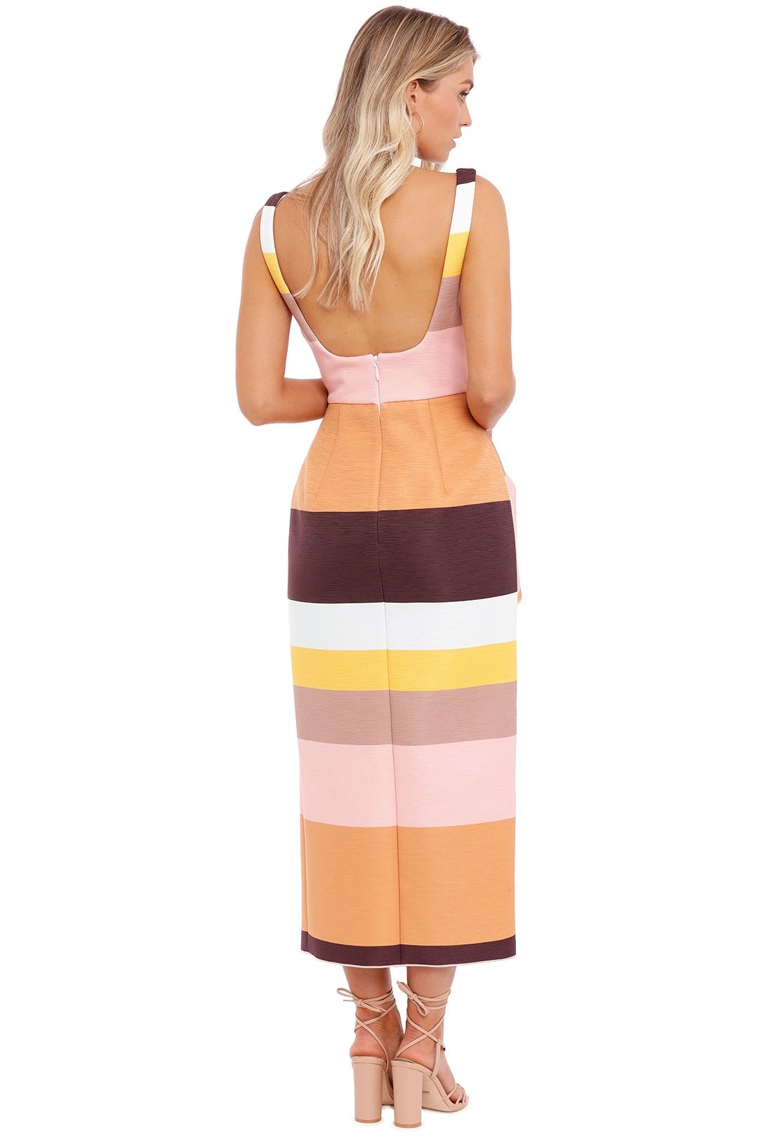 Acler Harper Dress Rainbow Stripe knot