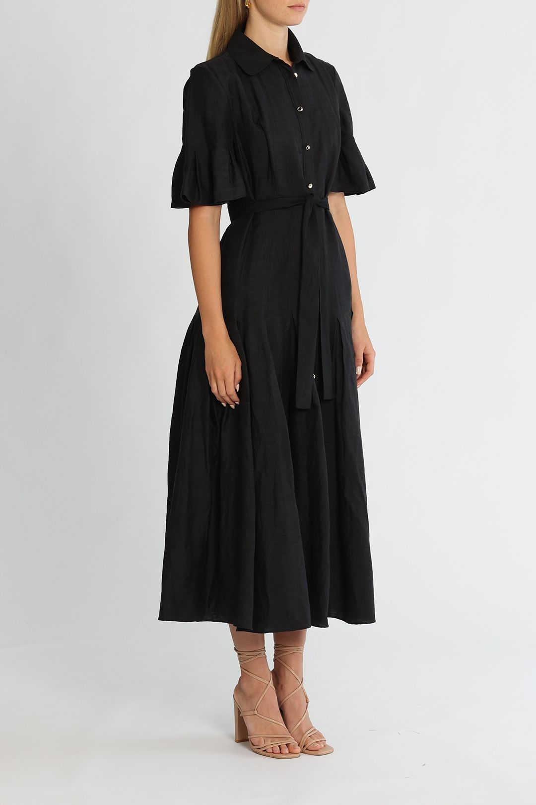Acler Lockwood Dress Black Flared Skirt
