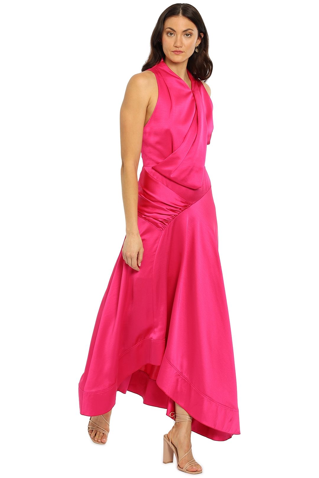 Acler Palmera Dress Pink Satin