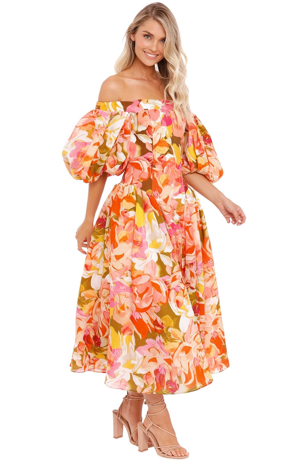 Acler Porter Dress Pink Bouquet midi