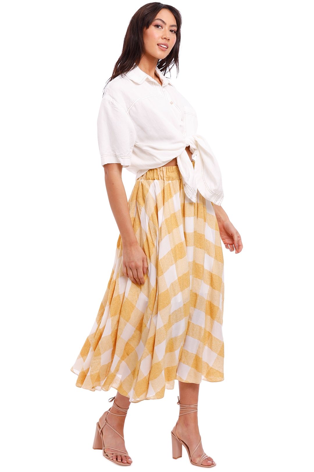 Acler Sutherland Skirt yellow check
