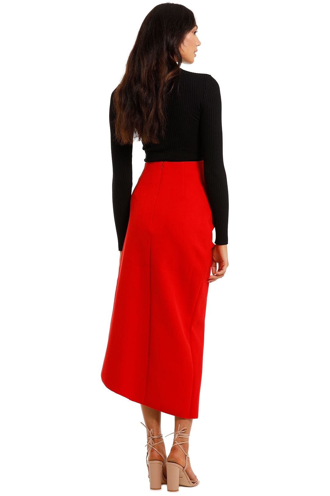 Acler Thistle Skirt Red gathered