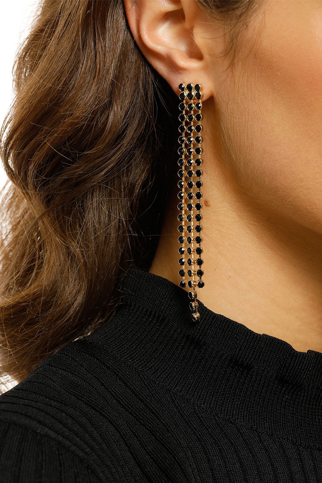 black chain drop earrings