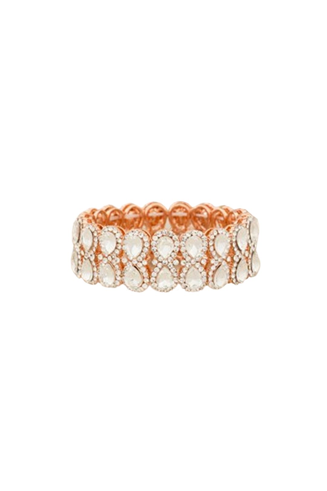 Adorne - Jewelled Teardrops Two Row Bracelet