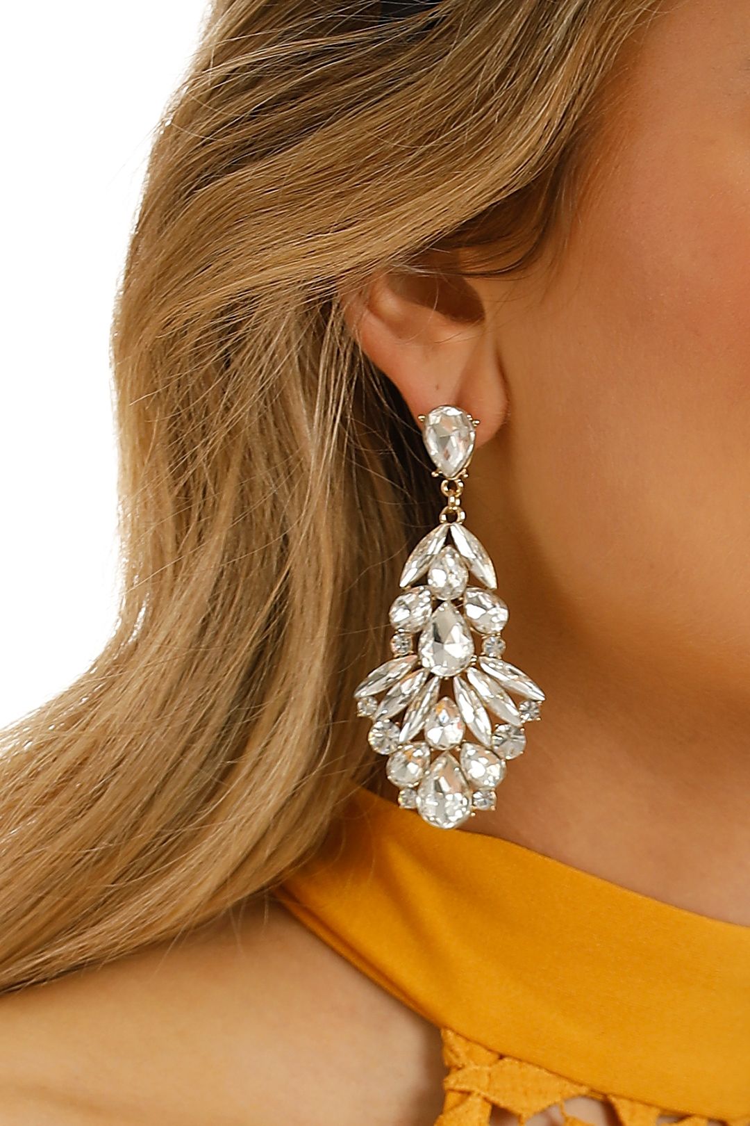 Statement Jewel Drop Earrings By Adorne  GlamCorner