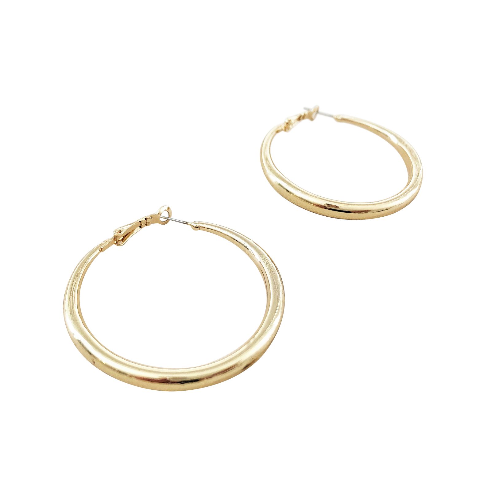 Adorne - Wide Metal Hoop Earrings - Gold - Product