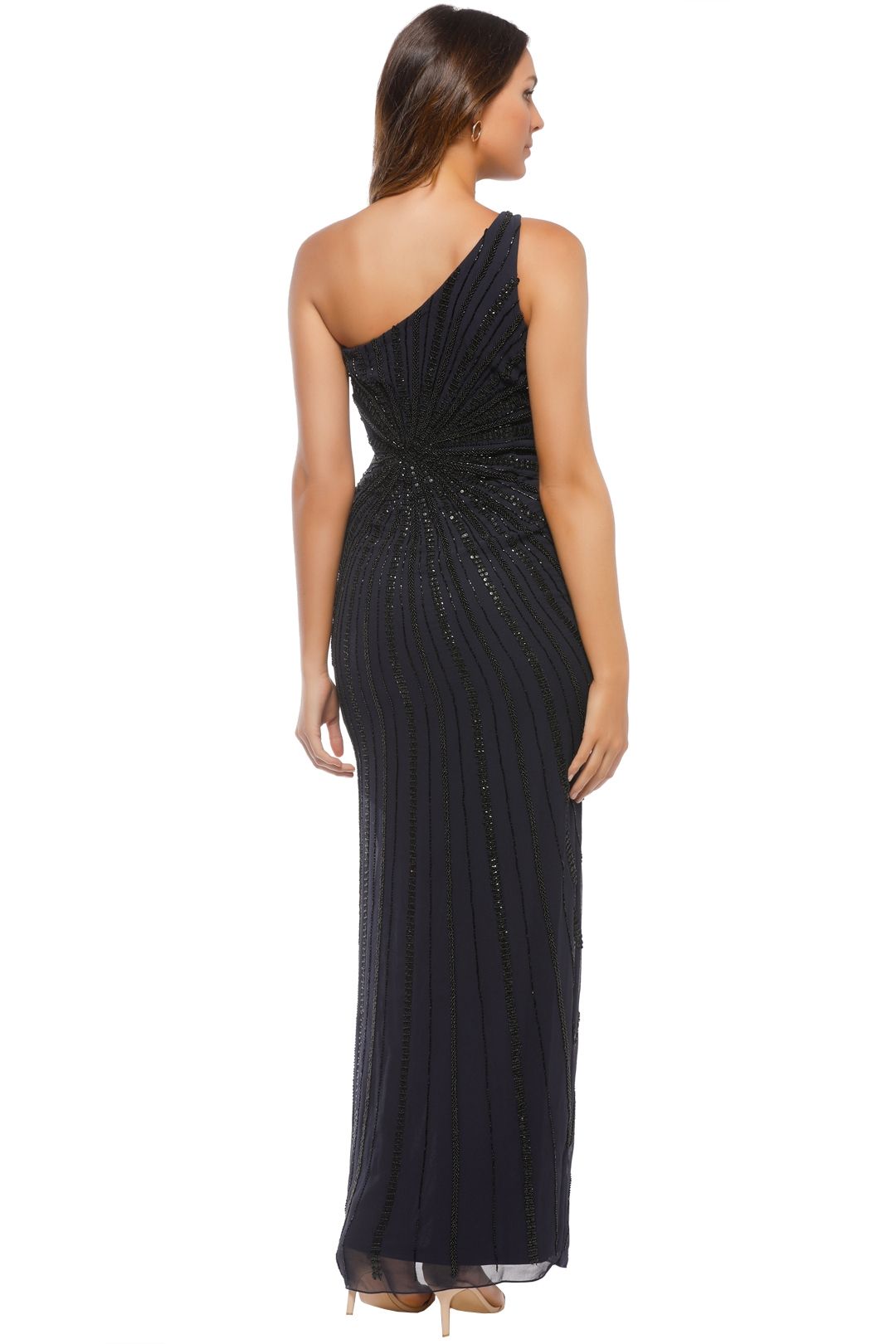 Adrianna Papell - One Shoulder Long Dress - Back