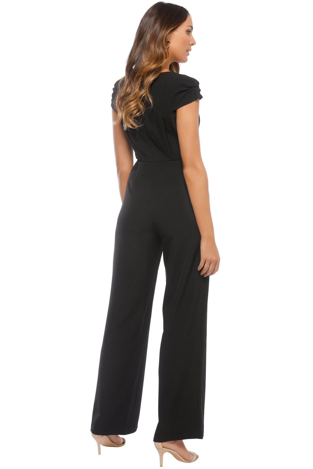 Adrianna Papell - Stretch Crepe Jumpsuit - Black - Back