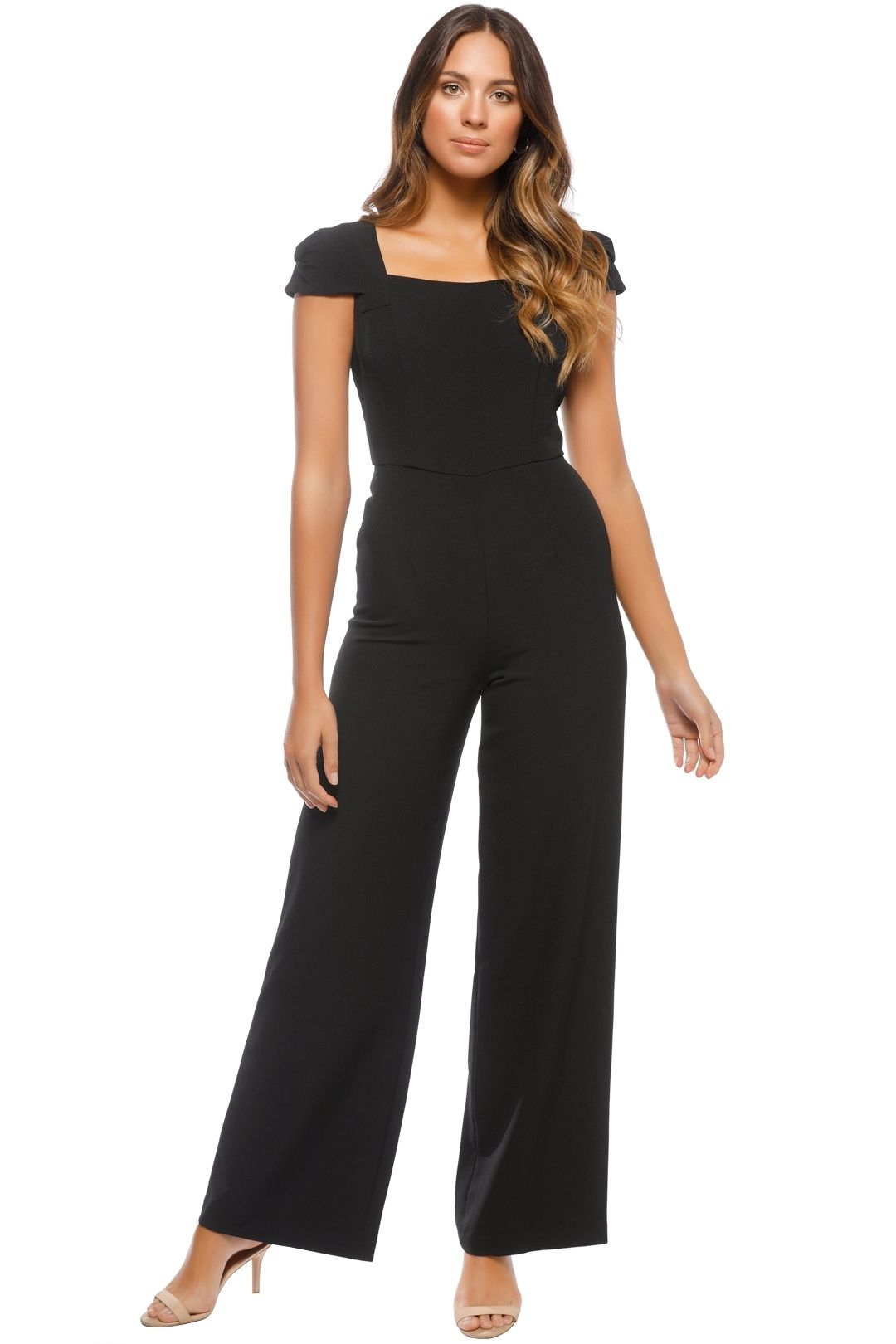 Adrianna Papell - Stretch Crepe Jumpsuit - Black - Front