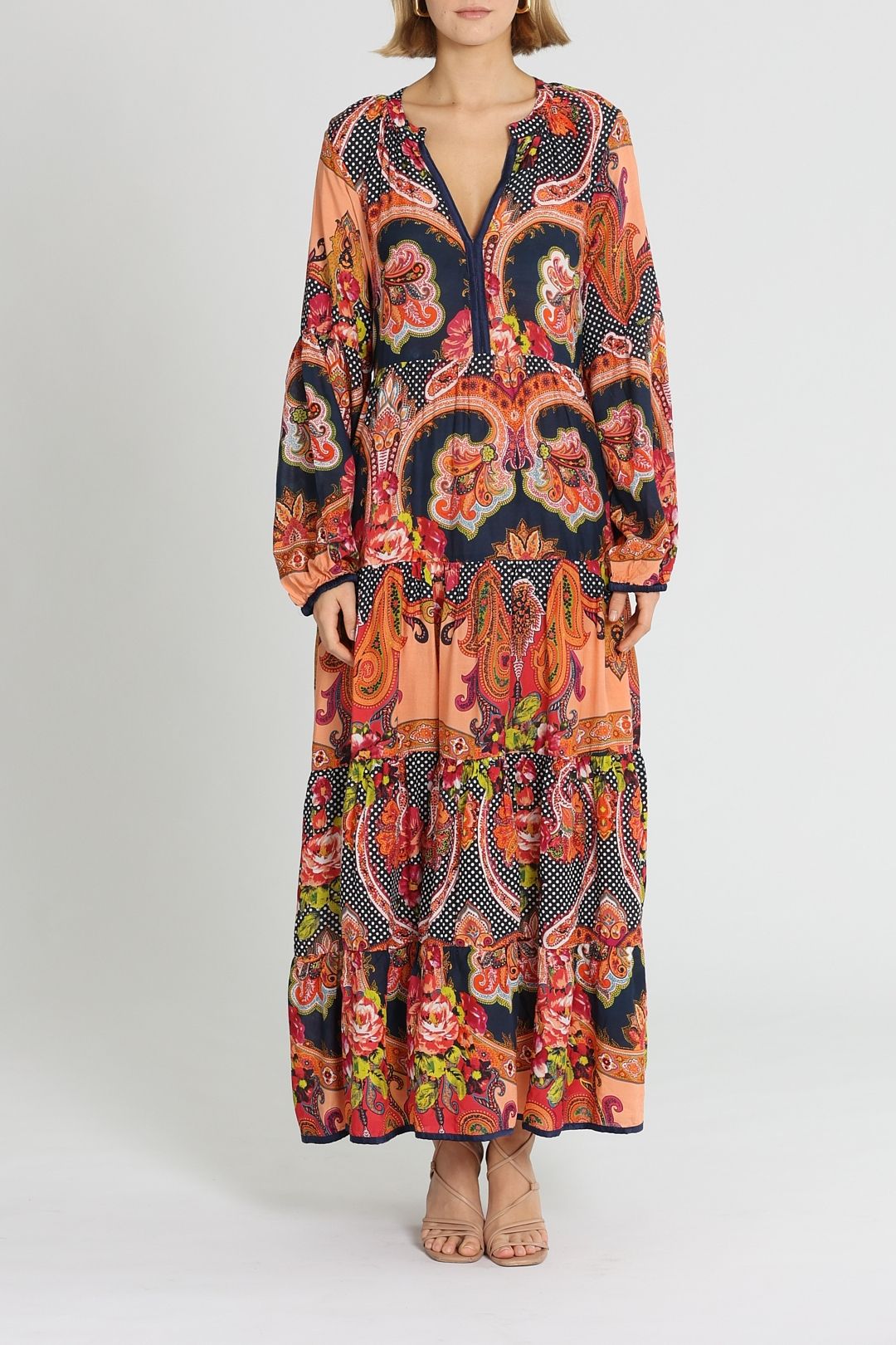 Adrift Savannah Maxi Dress V Neck