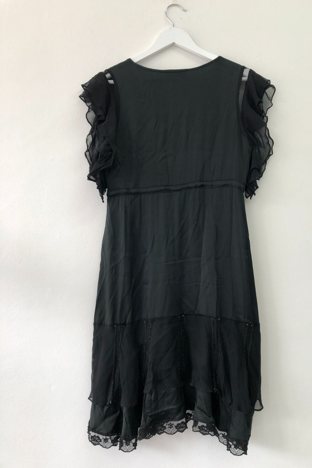 Alannah Hill - Black Silk Embroidered Floral Dress