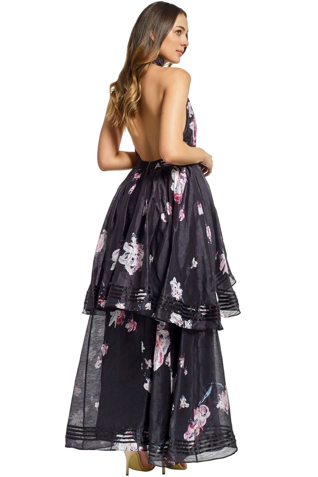 Aje - Sienna Dress - Black Floral - Back