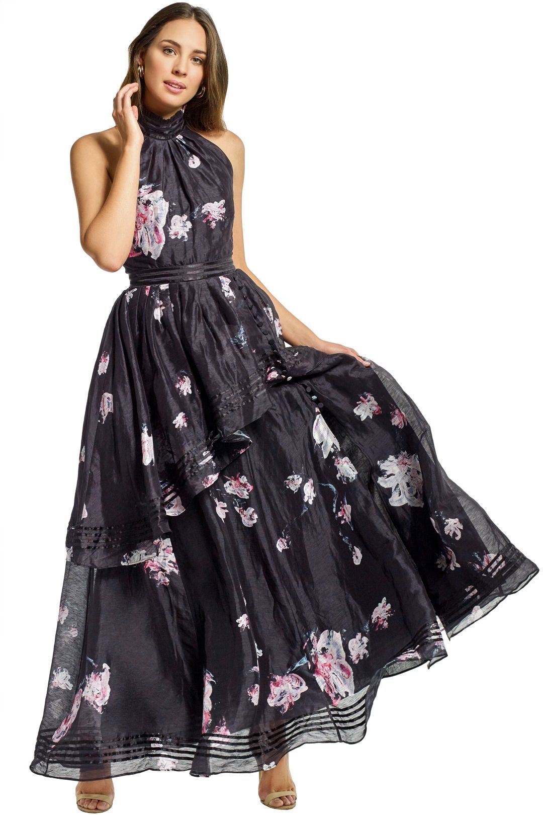 Aje - Sienna Dress - Black Floral - Front