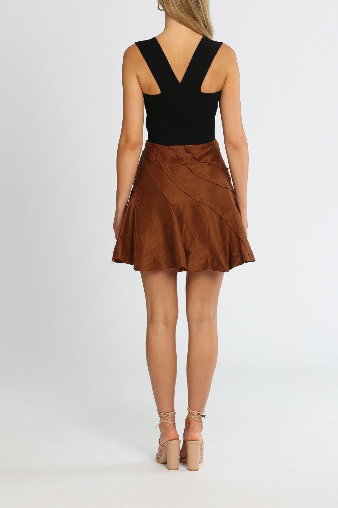 Hire Admiration Flip Mini Skirt in Coffee AJE GlamCorner