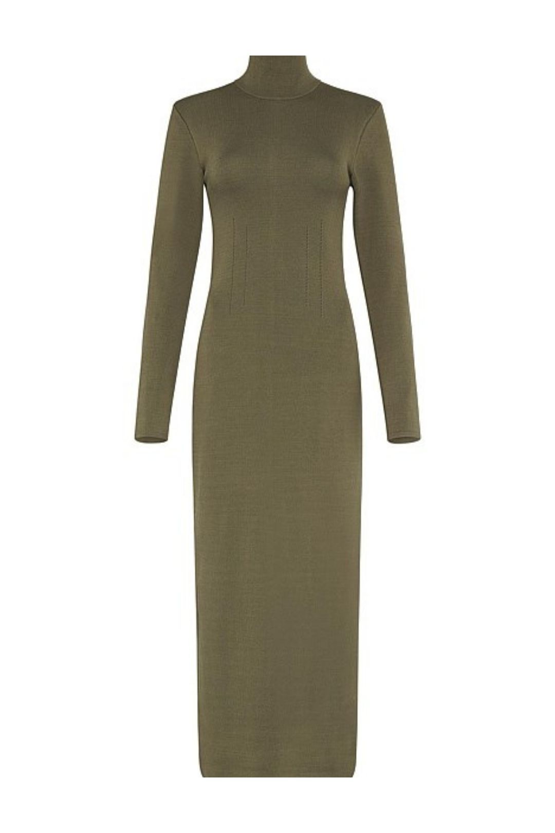 AJE Anika Fitted Dress in Khaki