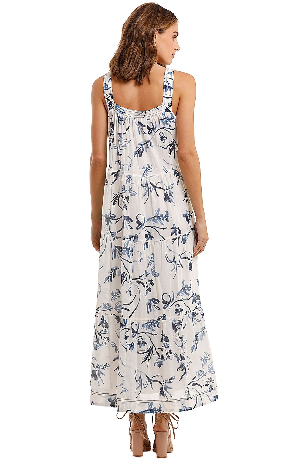 AJE Charlotte Tiered Maxi Dress Full Skirt