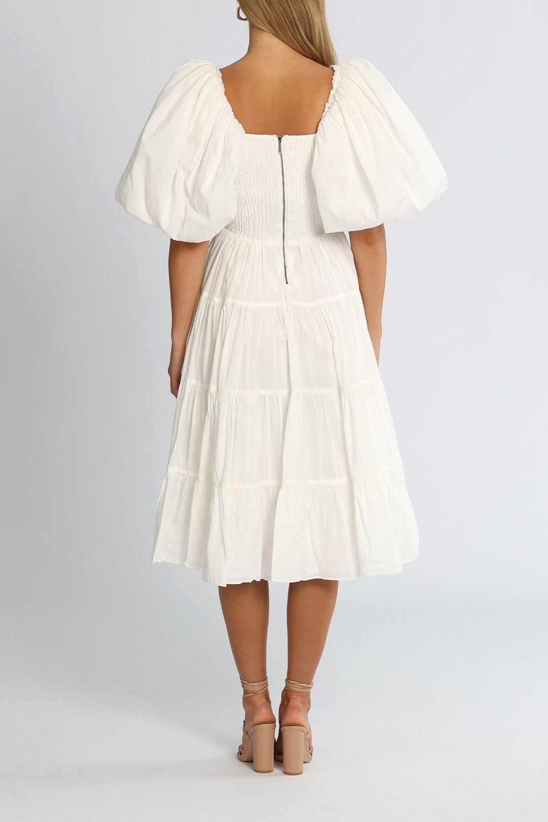 AJE Cherished Midi Dress Balloon Sleeve