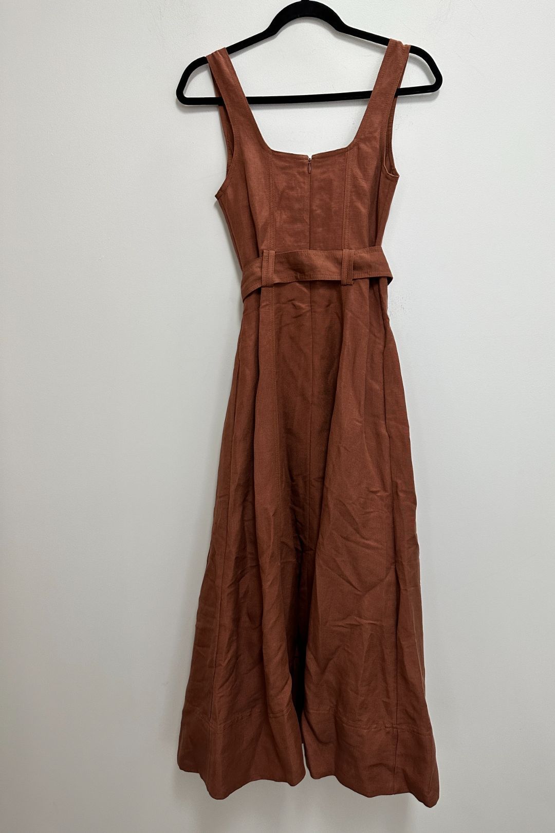 AJE Clay Belted Midi Dress in Brown