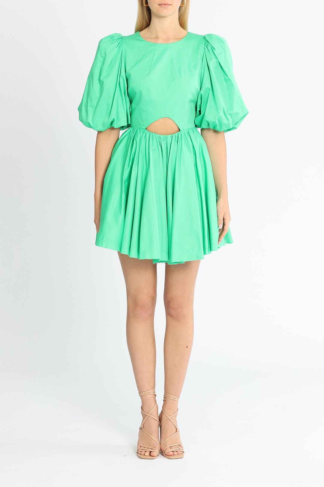 AJE Colette Cut Out Mini Dress Green
