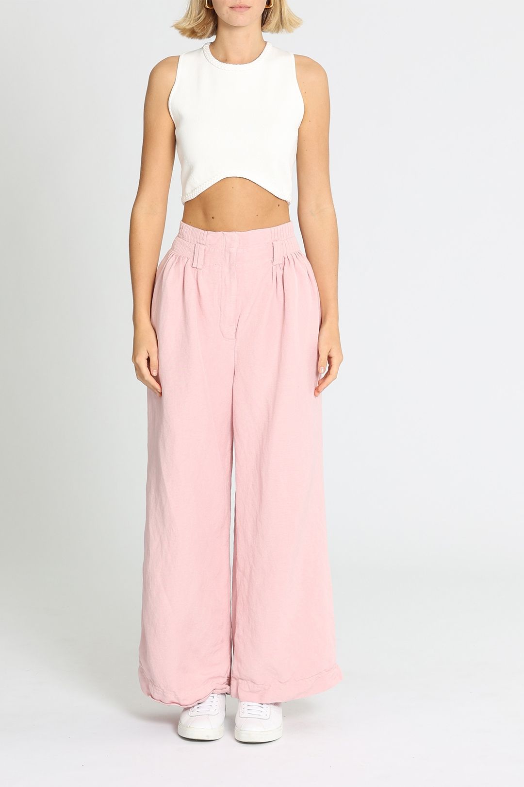 Aje Eglantine Wide Leg Pant Pink