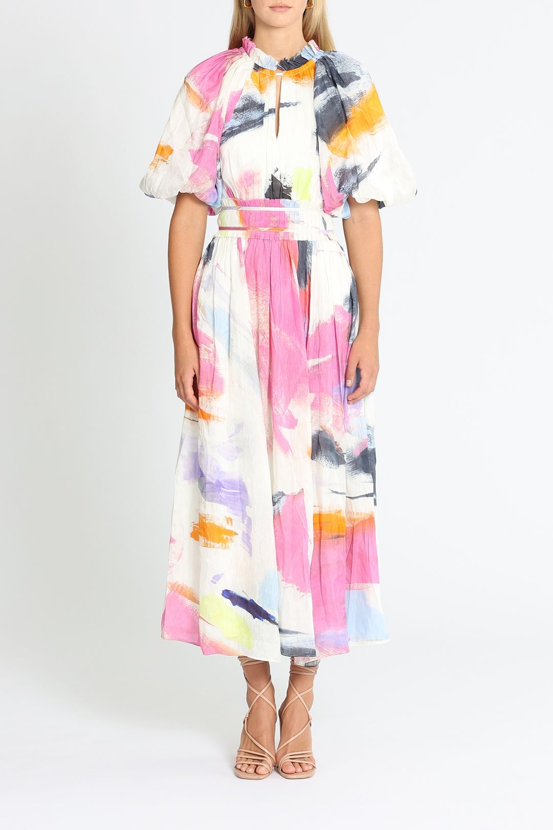AJE Elysium Blouson Midi Dress