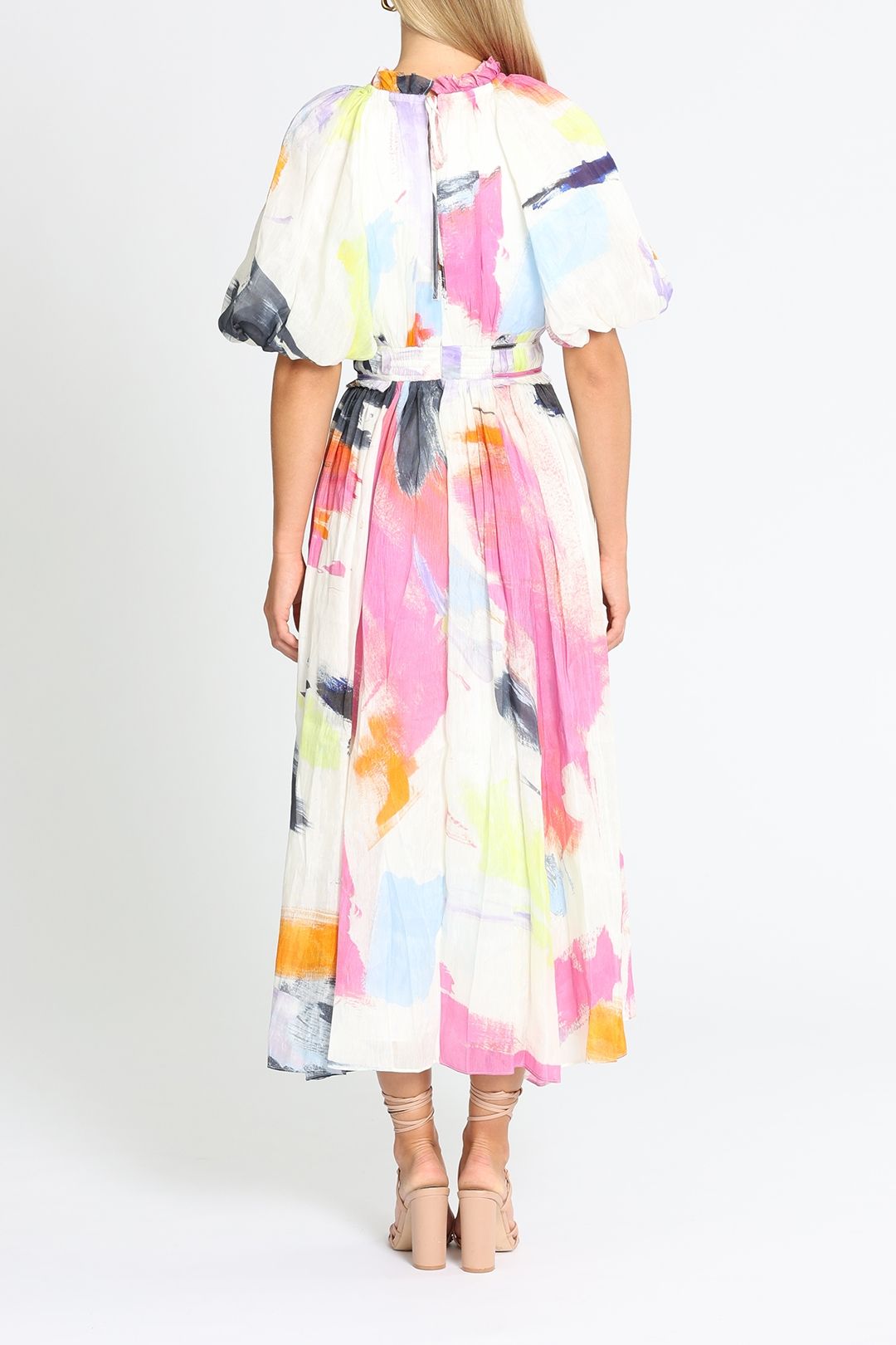 AJE Elysium Blouson Midi Dress Multi