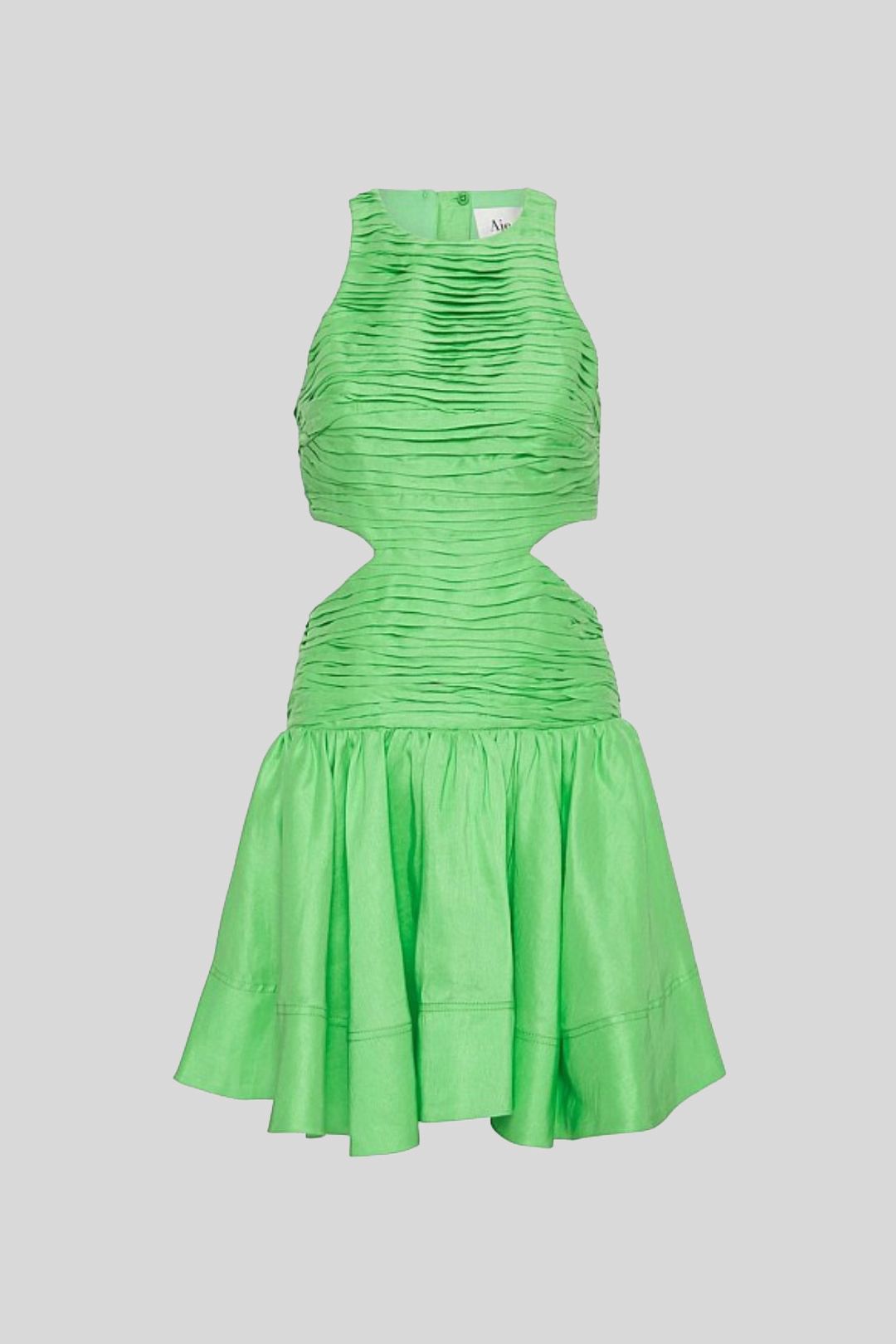 AJE Green Introspect Cut Out Mini Dress